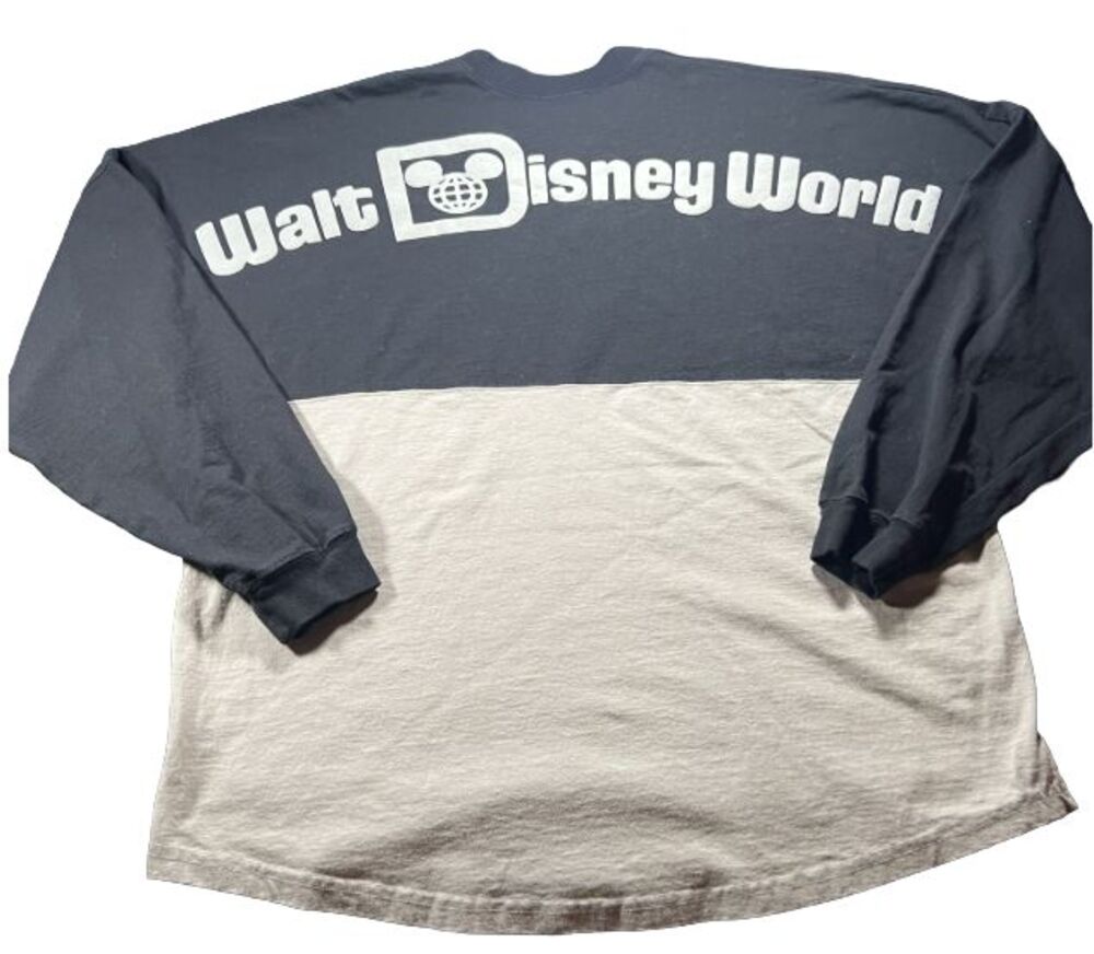 Disney Parks Walt Disney World Spirit Jersey Black Gray Long Sleeve XL